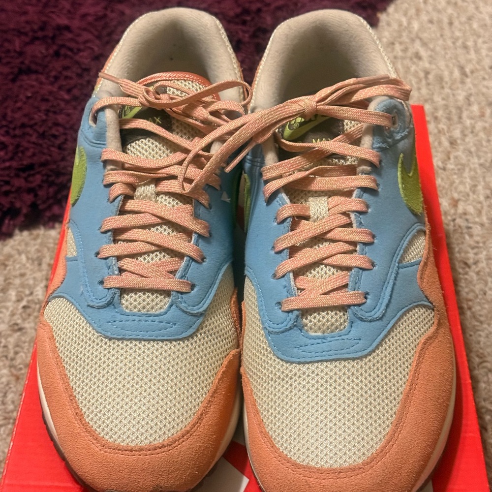Nike Air Max 1 Madder Root Vivid Green Size 9.5 Men OG Box